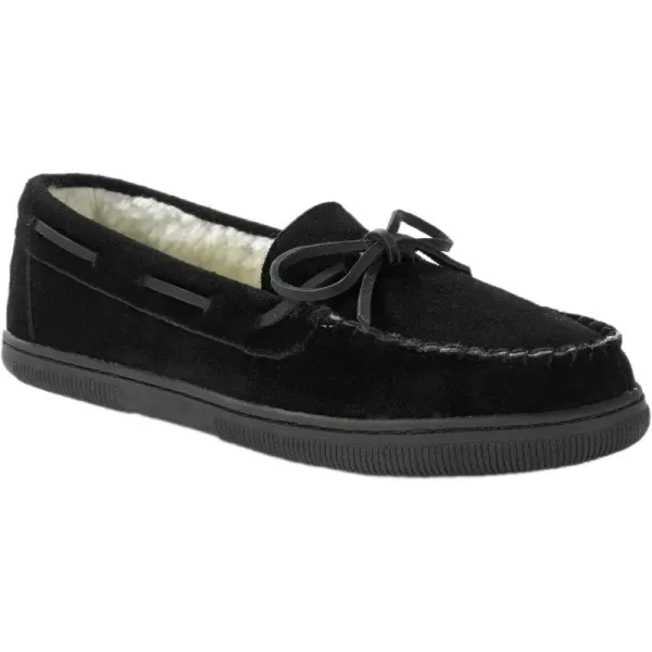 KingSize Mens Wide Width Suede Tracker SlippersBlack 0121