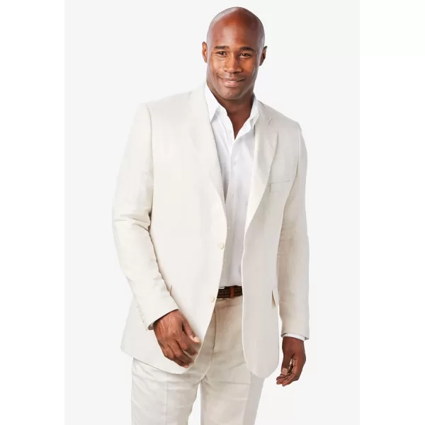 KingSize KS Island Mens Big ampamp Tall  Linen Blend TwoButton Suit JacketNatural 0799