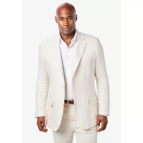 KingSize KS Island Mens Big ampamp Tall  Linen Blend TwoButton Suit JacketNatural 0799