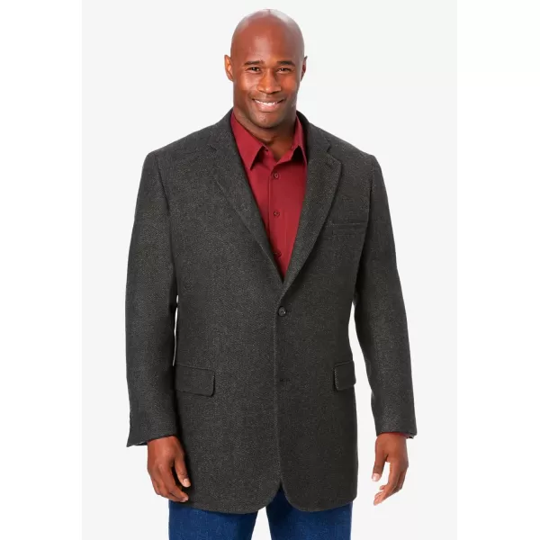 KingSize Mens Big ampamp Tall 2Button Classic BlazerBlack Herringbone