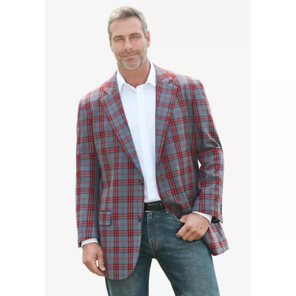 KingSize Mens Big ampamp Tall 2Button Classic BlazerNatural Check