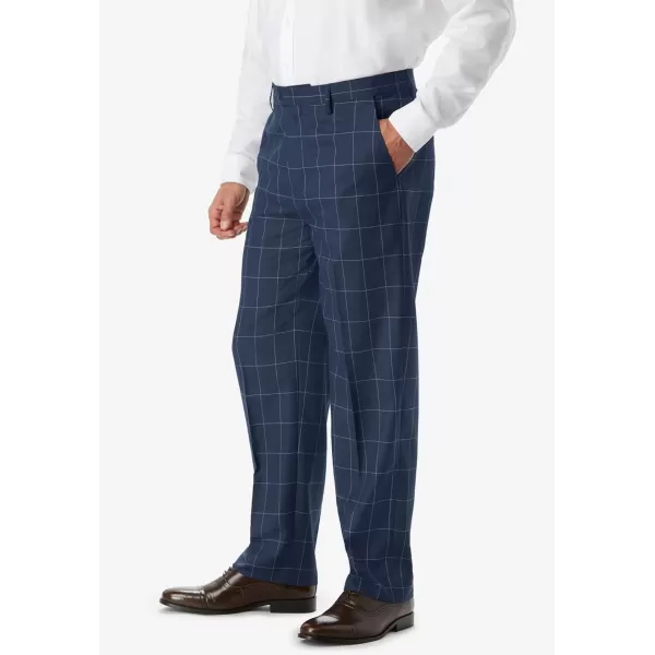 KingSize Mens Big ampamp Tall Easy Movement Expandable Waist Dress PantsSlate Blue