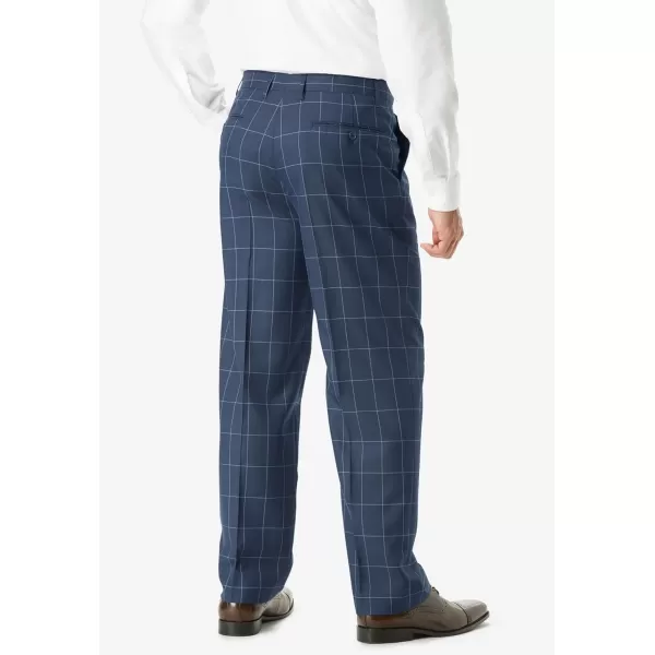 KingSize Mens Big ampamp Tall Easy Movement Expandable Waist Dress PantsSlate Blue