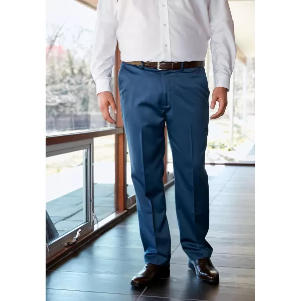 KingSize Mens Big ampamp Tall Easy Movement Expandable Waist Dress PantsSlate Blue