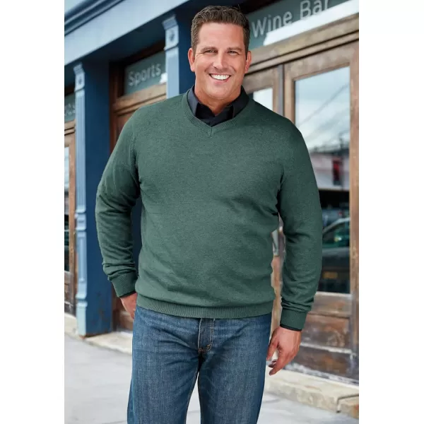 KingSize Mens Big ampamp Tall Lightweight VNeck SweaterHeather Hunter