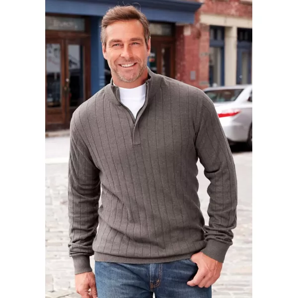 KingSize Mens Big ampamp Tall Quarter Zip Mock Neck Lightweight SweaterBlack