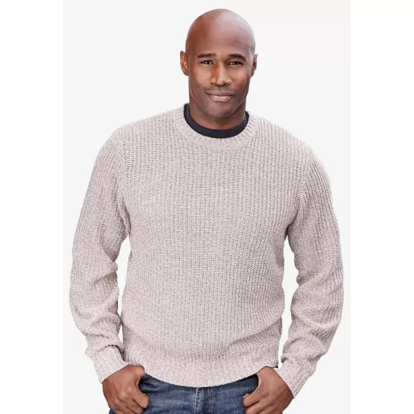 KingSize Mens Big ampamp Tall Shaker Knit Crewneck SweaterBlack