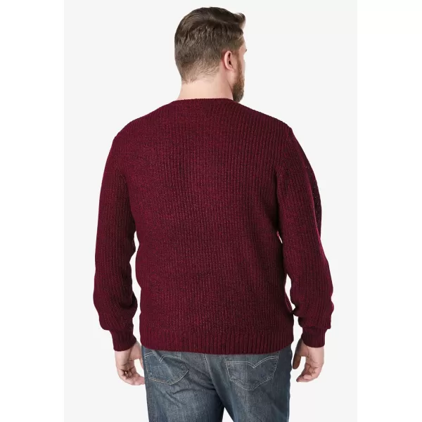 KingSize Mens Big ampamp Tall Shaker Knit Crewneck SweaterNavy Marl