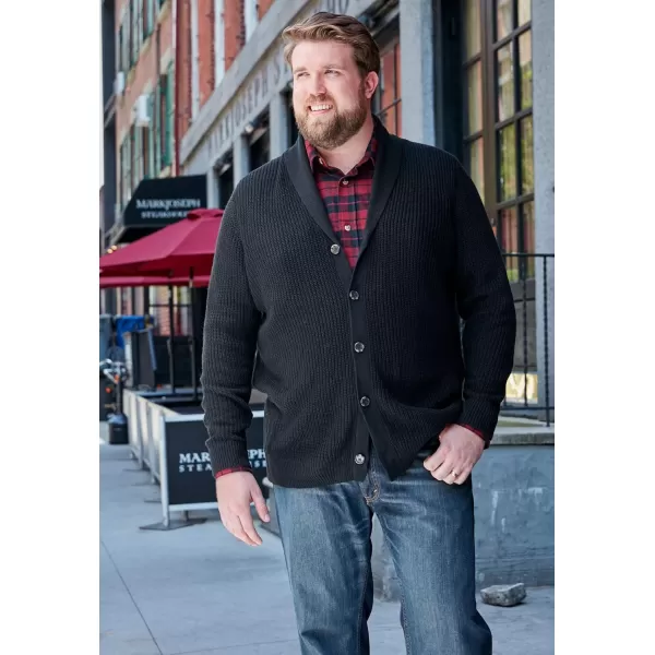 KingSize Mens Big ampamp Tall Shaker Knit ShawlCollar Cardigan SweaterRich Burgundy Marl