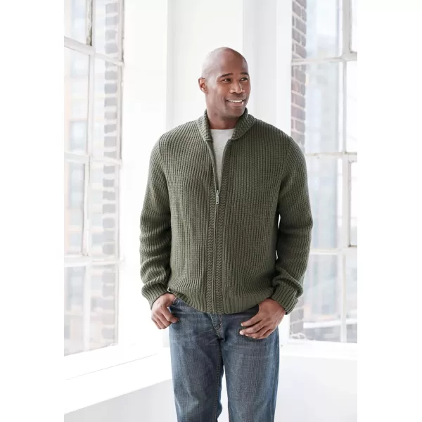 KingSize Mens Big ampamp Tall Shaker Knit ZipFront CardiganRich Burgundy Marl