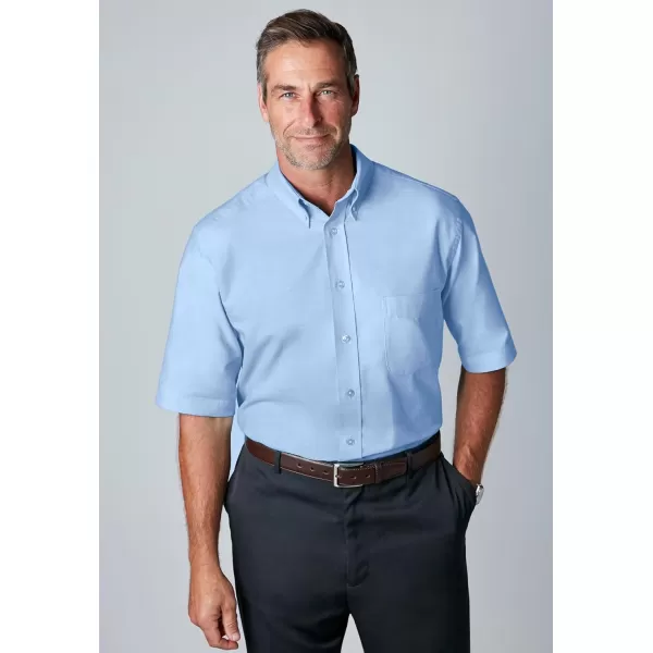 KingSize Mens Big ampamp Tall Tall Wrinkle Free ShortSleeve Oxford Dress ShirtBlack