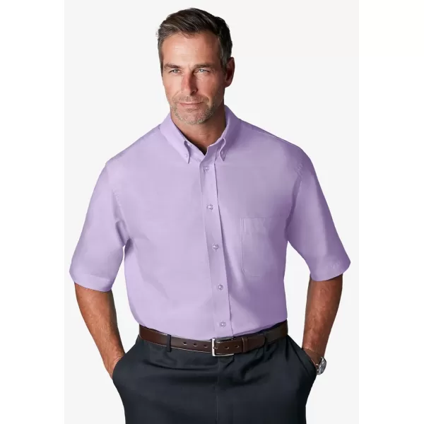 KingSize Mens Big ampamp Tall Tall Wrinkle Free ShortSleeve Oxford Dress ShirtSoft Purple