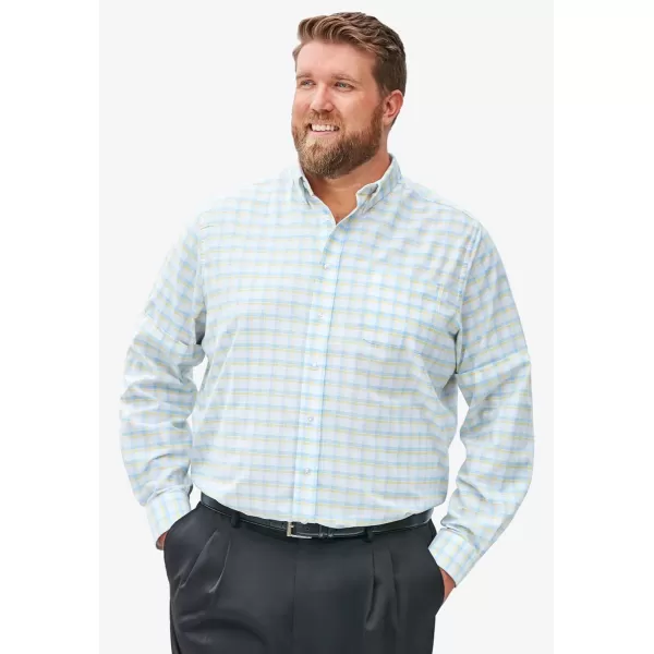 KingSize Mens Big ampamp Tall Tall WrinkleFree Oxford Dress ShirtSky Blue