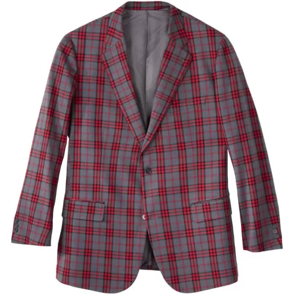 KingSize Mens Big ampamp Tall 2Button Classic BlazerRed Plaid