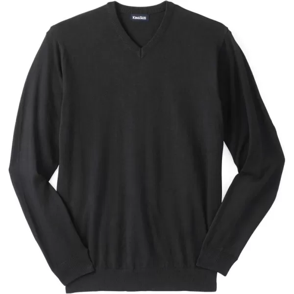 KingSize Mens Big ampamp Tall Lightweight VNeck SweaterBlack