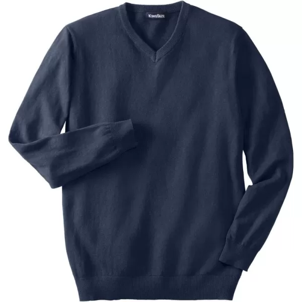 KingSize Mens Big ampamp Tall Lightweight VNeck SweaterNavy