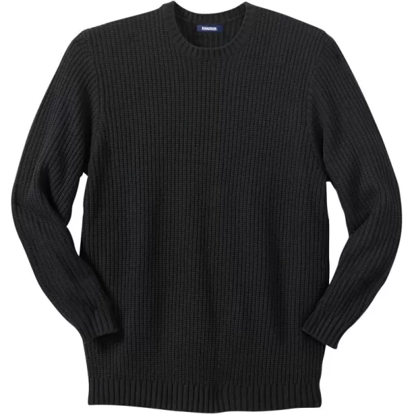 KingSize Mens Big ampamp Tall Shaker Knit Crewneck SweaterBlack