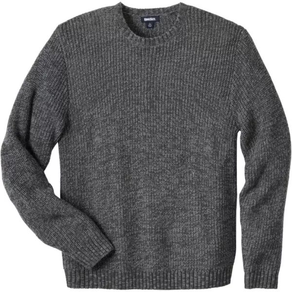 KingSize Mens Big ampamp Tall Shaker Knit Crewneck SweaterGrey Marl