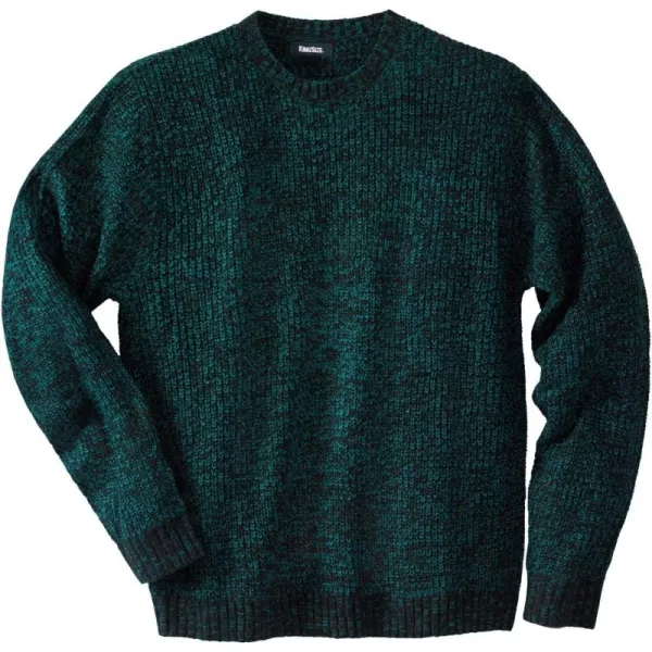 KingSize Mens Big ampamp Tall Shaker Knit Crewneck SweaterMidnight Teal Marl