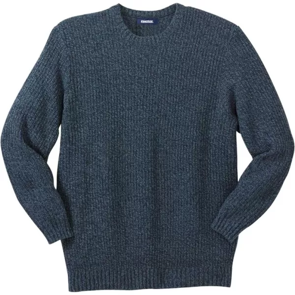 KingSize Mens Big ampamp Tall Shaker Knit Crewneck SweaterNavy Marl