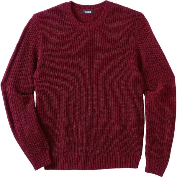 KingSize Mens Big ampamp Tall Shaker Knit Crewneck SweaterRich Burgundy Marl