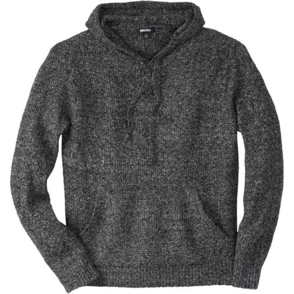 KingSize Mens Big ampamp Tall Shaker Knit HoodieBlack Marl