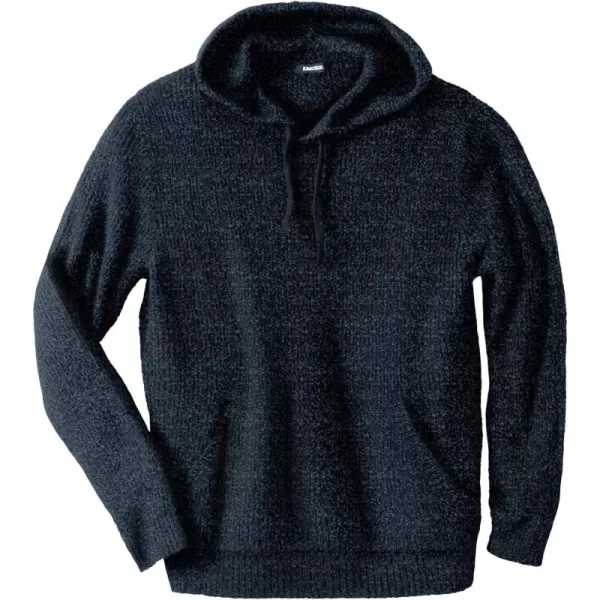 KingSize Mens Big ampamp Tall Shaker Knit HoodieNavy Marl