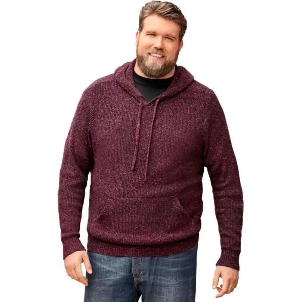 KingSize Mens Big ampamp Tall Shaker Knit HoodieRich Burgundy Marl