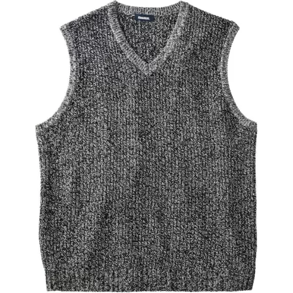 KingSize Mens Big ampamp Tall Shaker Knit VNeck Sweater VestBlack Marl