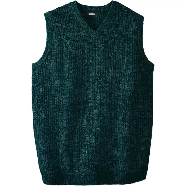 KingSize Mens Big ampamp Tall Shaker Knit VNeck Sweater VestMidnight Teal Marl