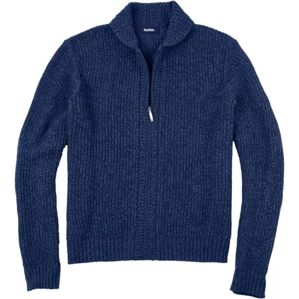 KingSize Mens Big ampamp Tall Shaker Knit ZipFront CardiganNavy Marl