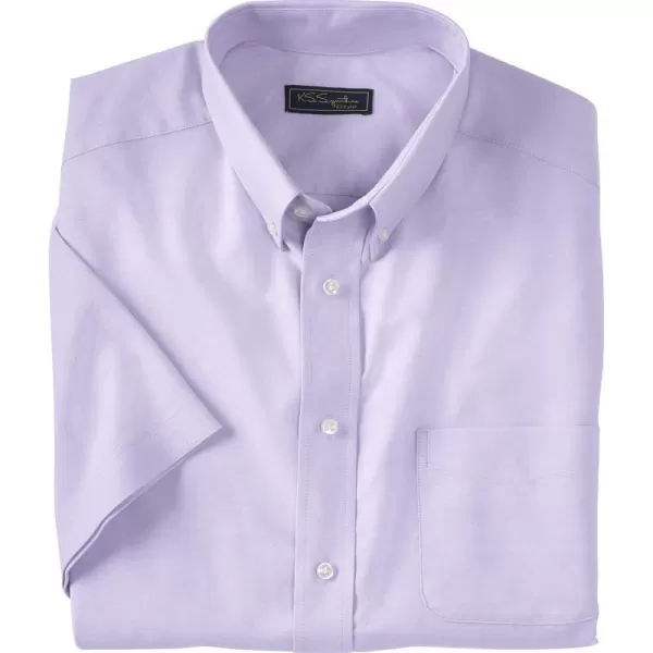 KingSize Mens Big ampamp Tall Tall Wrinkle Free ShortSleeve Oxford Dress ShirtSoft Purple