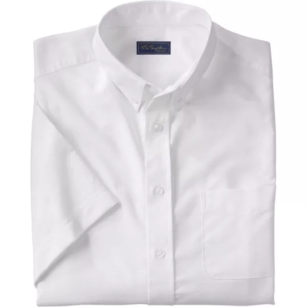 KingSize Mens Big ampamp Tall Tall Wrinkle Free ShortSleeve Oxford Dress ShirtWhite