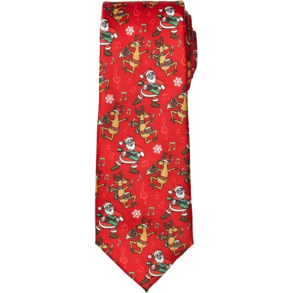 KingSize Mens Extra Long Novelty Holiday TieGuitar Santa