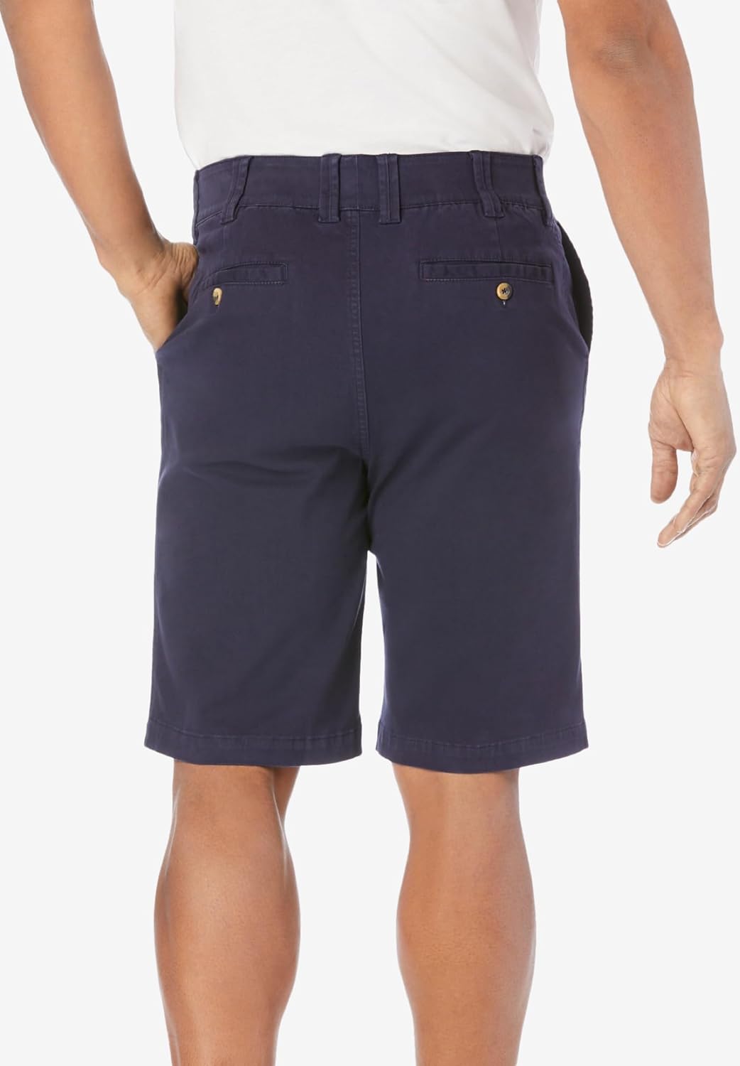 KingSize Mens Big ampamp Tall 10quot Flex FullElastic Waist Chino ShortsNavy