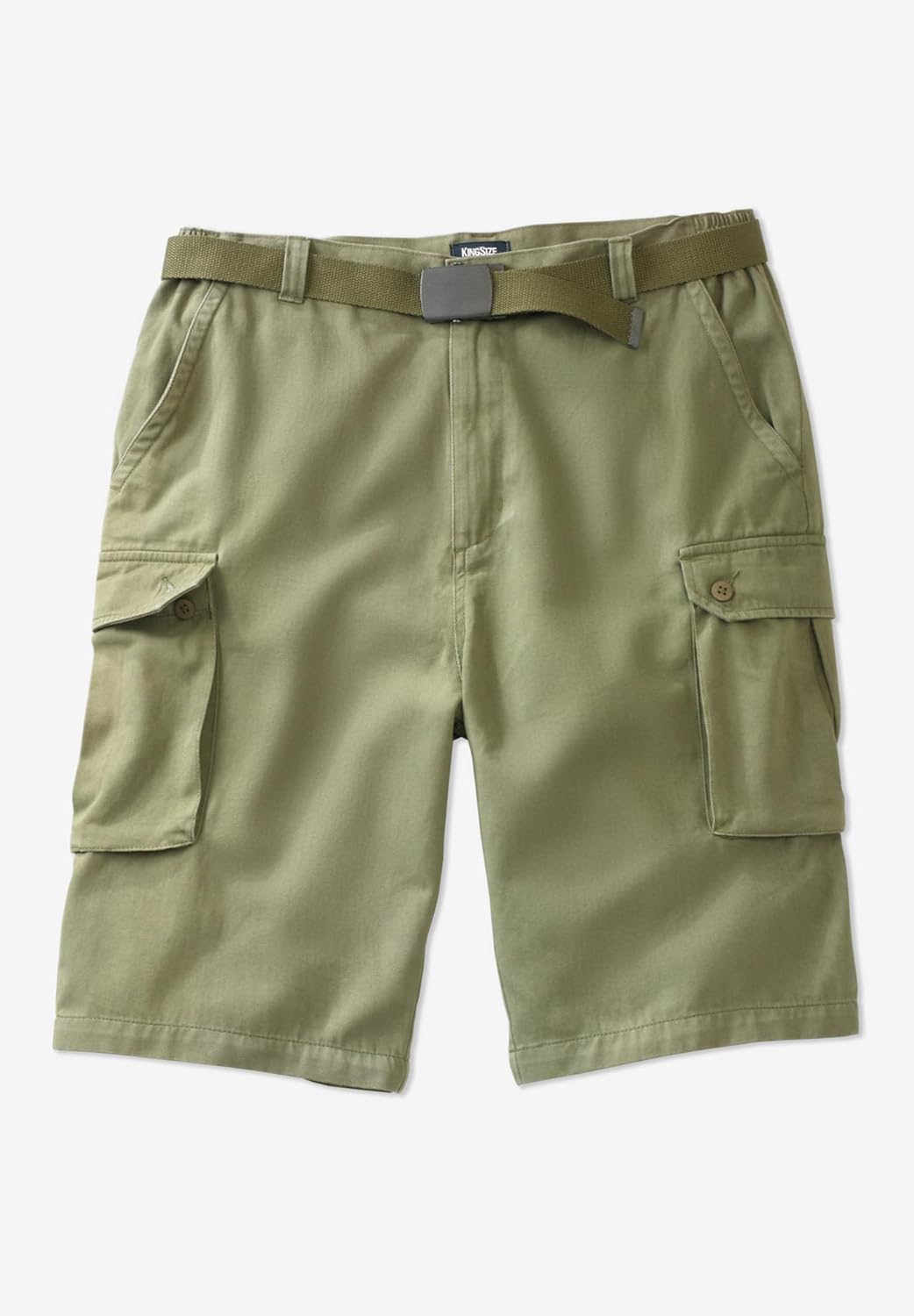 KingSize Mens Big ampamp Tall 12quot Side Elastic Cargo Short with Twill BeltBlack Camo