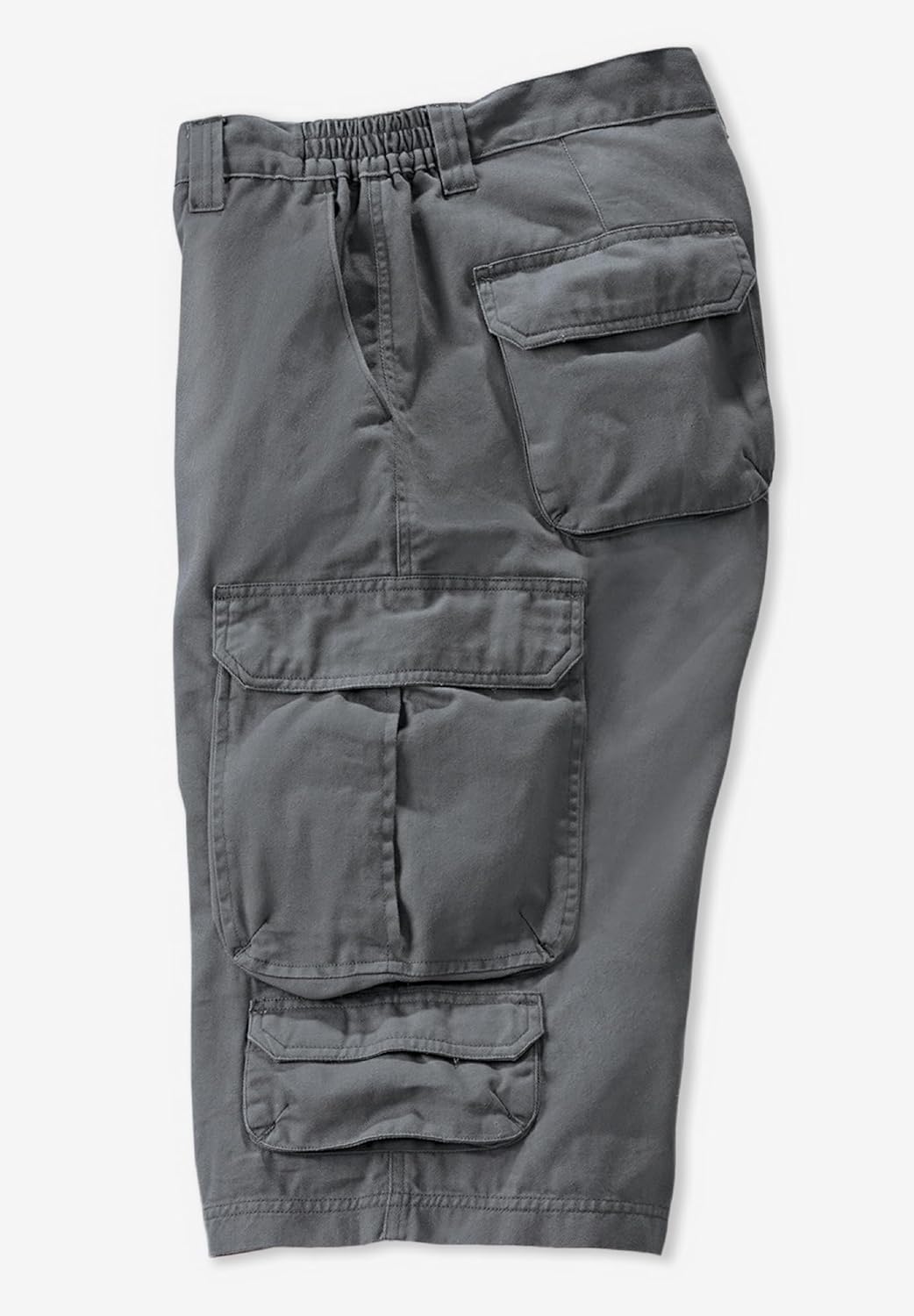 KingSize Mens Big ampamp Tall 14quot Side Elastic Cargo ShortsSteel