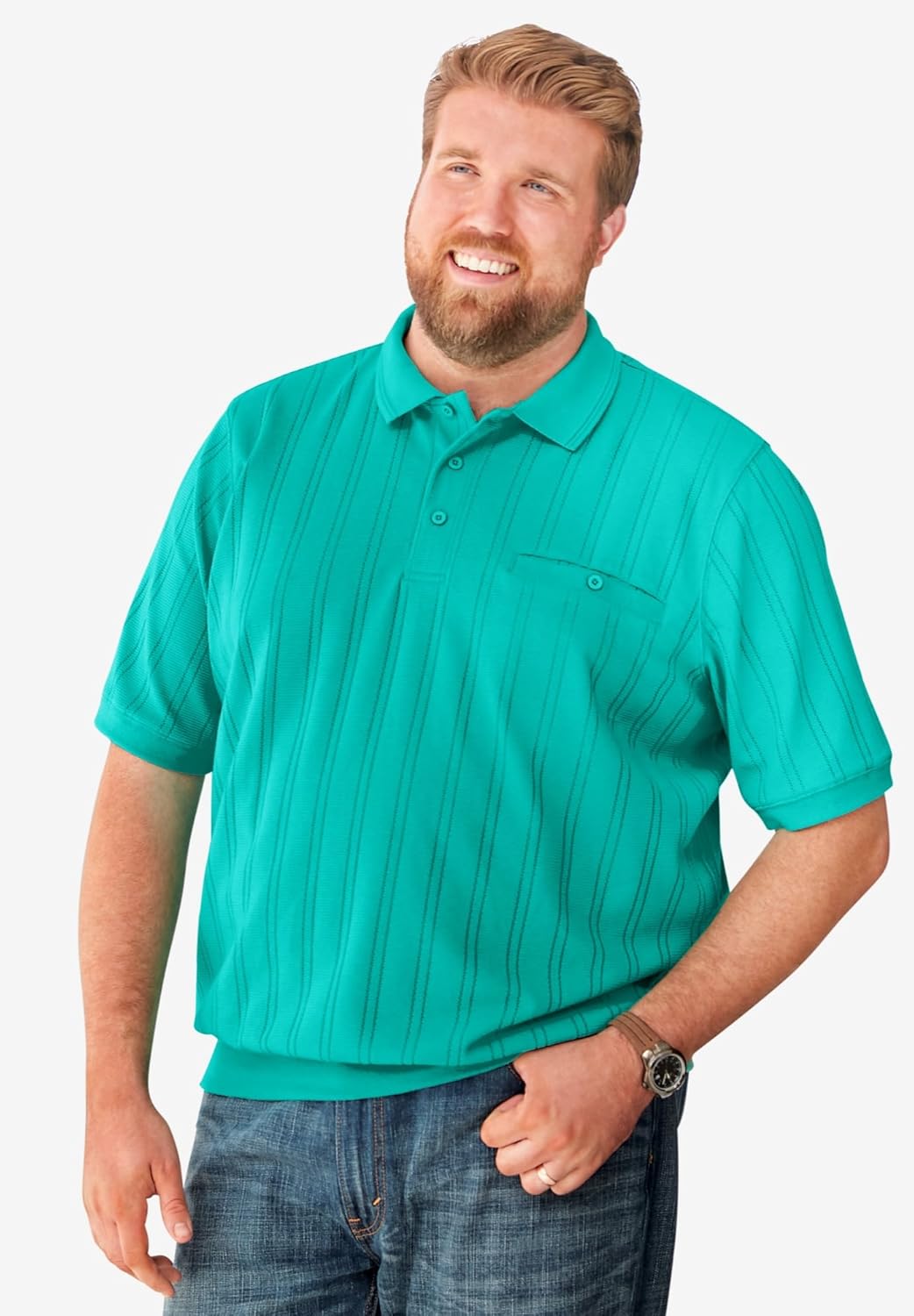 KingSize Mens Big ampamp Tall Banded Bottom Polo ShirtGinger