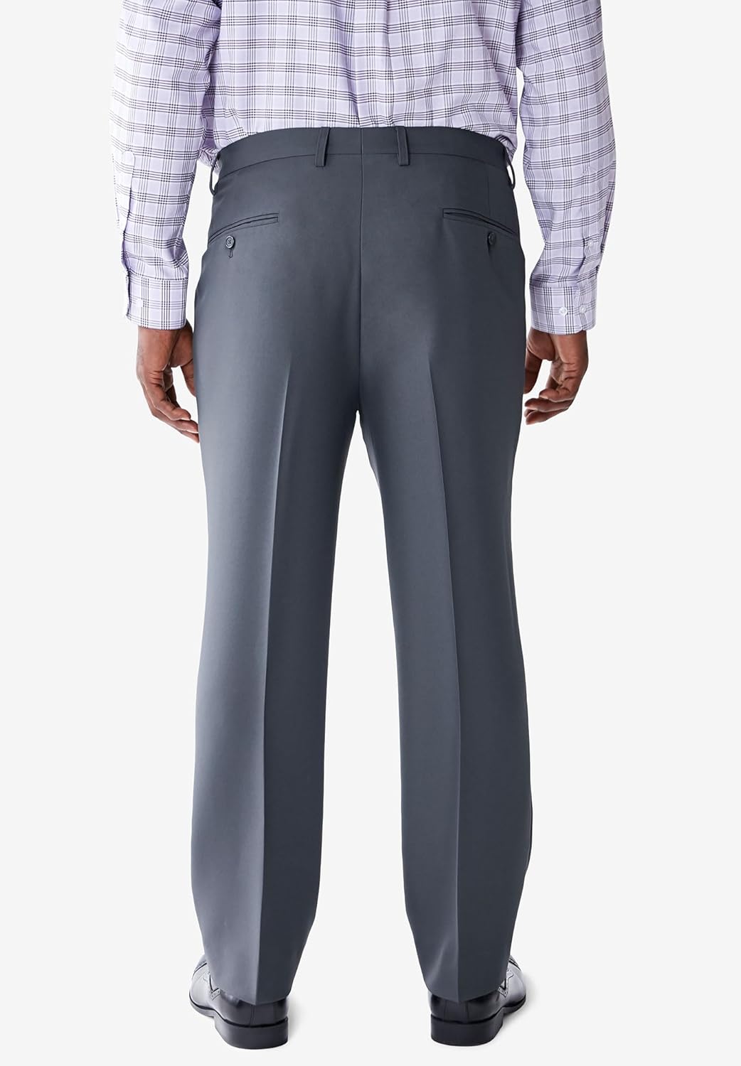KingSize Mens Big ampamp Tall Easy Movement PleatFront Expandable Dress PantsGrey