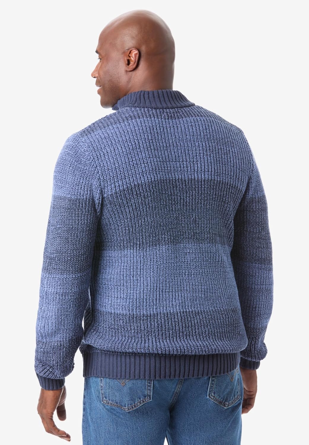 KingSize Mens Big ampamp Tall Henley Shaker SweaterKhaki Marl