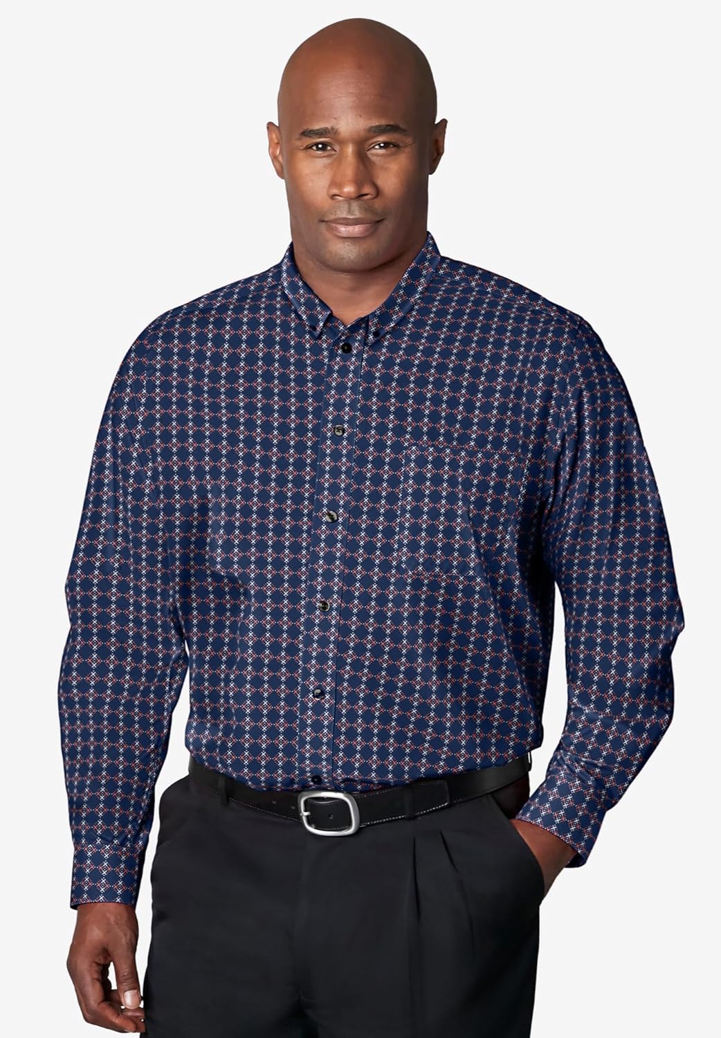 KingSize Mens Big ampamp Tall KS Signature Collection WrinkleFree LongSleeve ButtonDown Collar Dress ShirtSky Blue