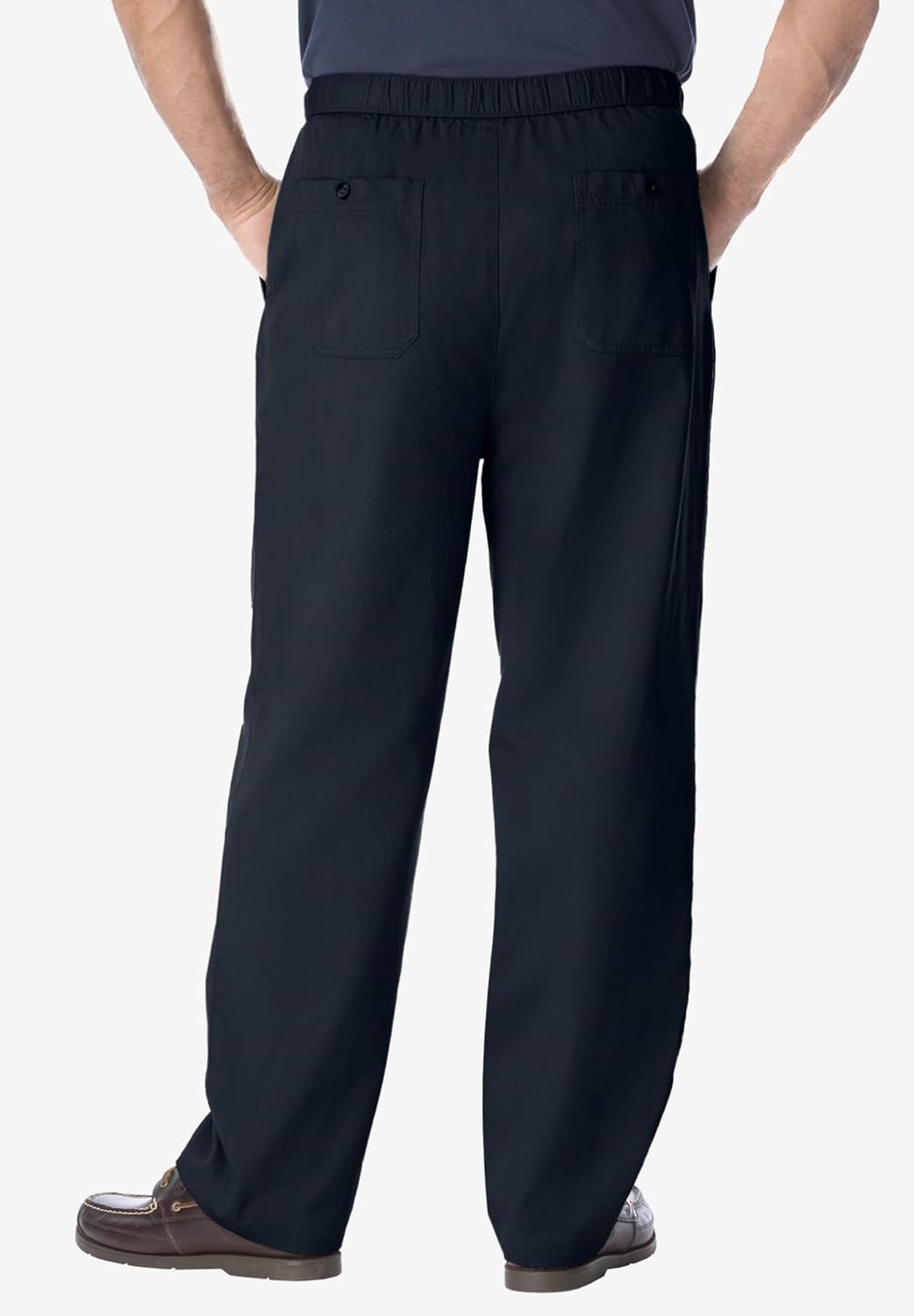 KingSize Mens Big ampamp Tall Knockarounds FullElastic Waist Pants in Twill Or DenimBlack