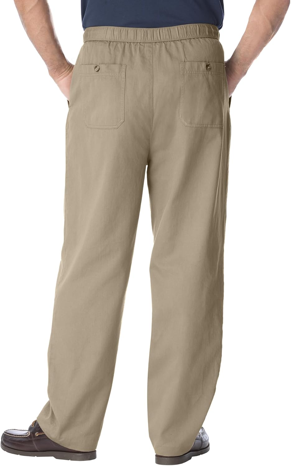 KingSize Mens Big ampamp Tall Knockarounds FullElastic Waist Pants in Twill Or DenimKhaki