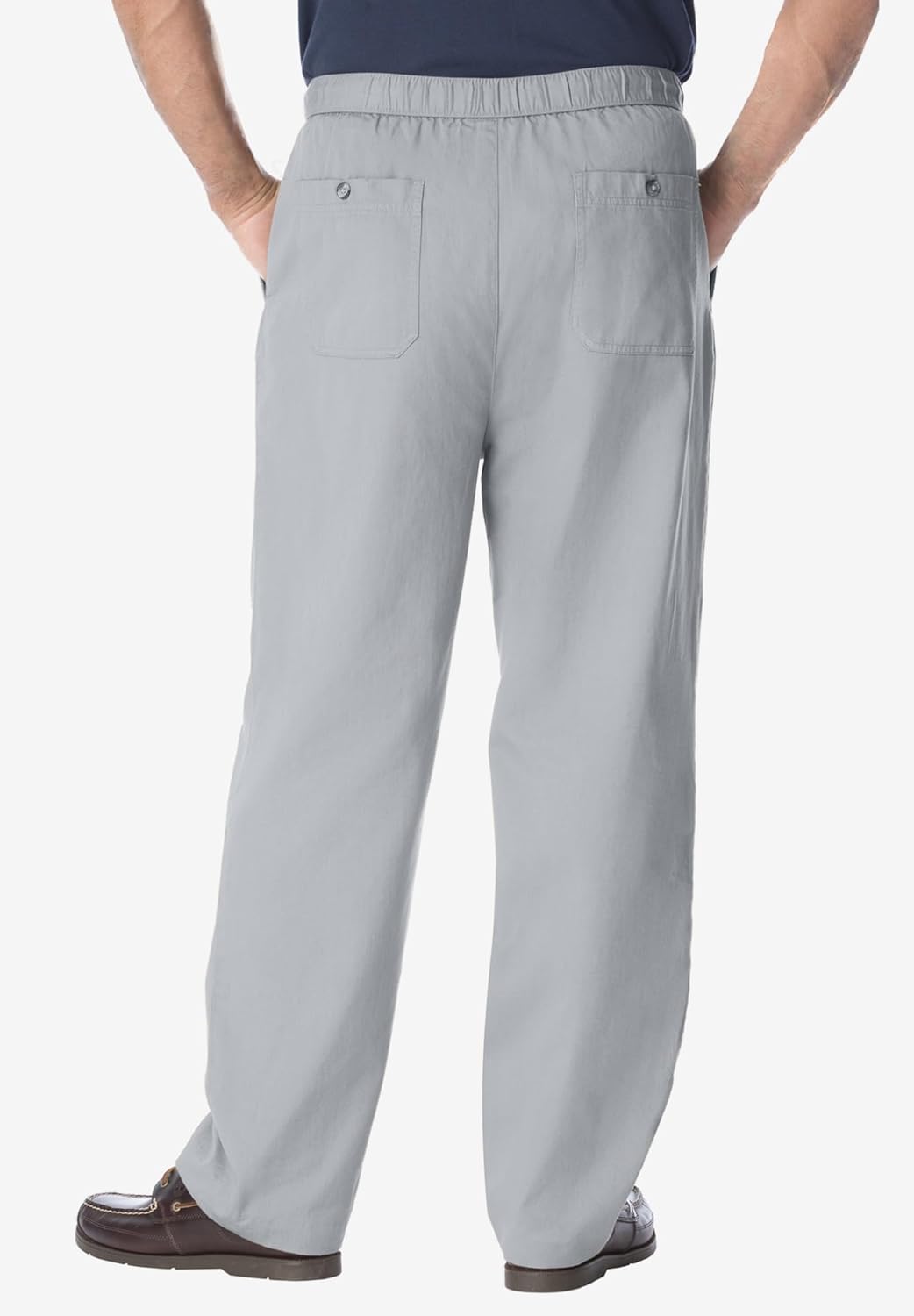 KingSize Mens Big ampamp Tall Knockarounds FullElastic Waist Pants in Twill Or DenimLight Grey