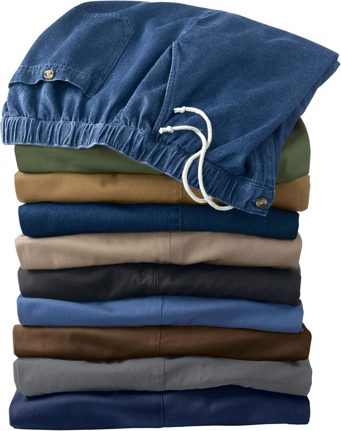 KingSize Mens Big ampamp Tall Knockarounds FullElastic Waist Pants in Twill Or DenimSlate Blue