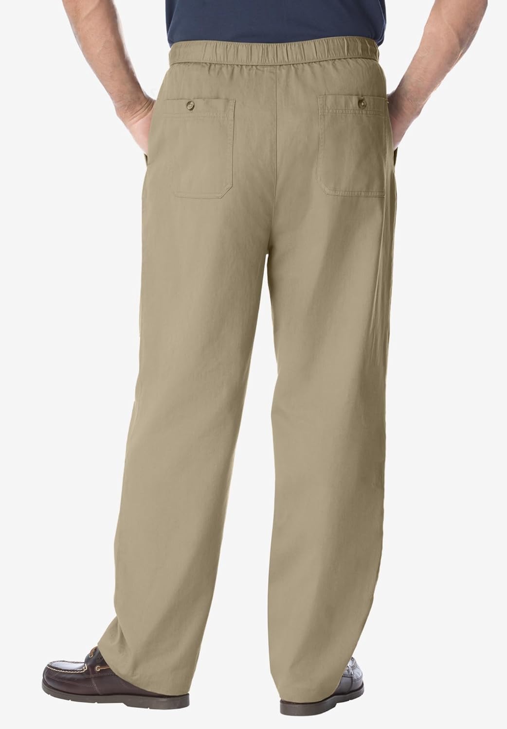 KingSize Mens Big ampamp Tall Knockarounds FullElastic Waist Pants in Twill Or DenimTrue Khaki