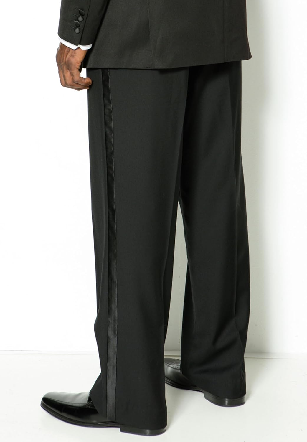 KingSize Mens Big ampamp Tall Plain Front Tuxedo PantsBlack