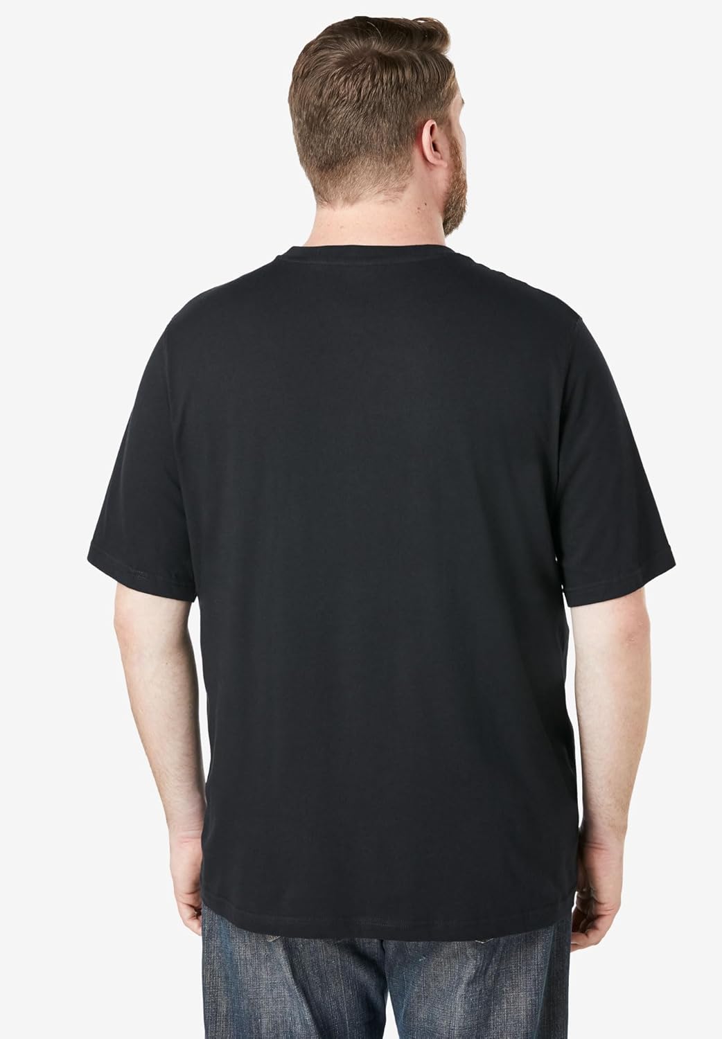 KingSize Mens Big ampamp Tall ShrinkLess Lightweight Pocket Crewneck TShirtBlack
