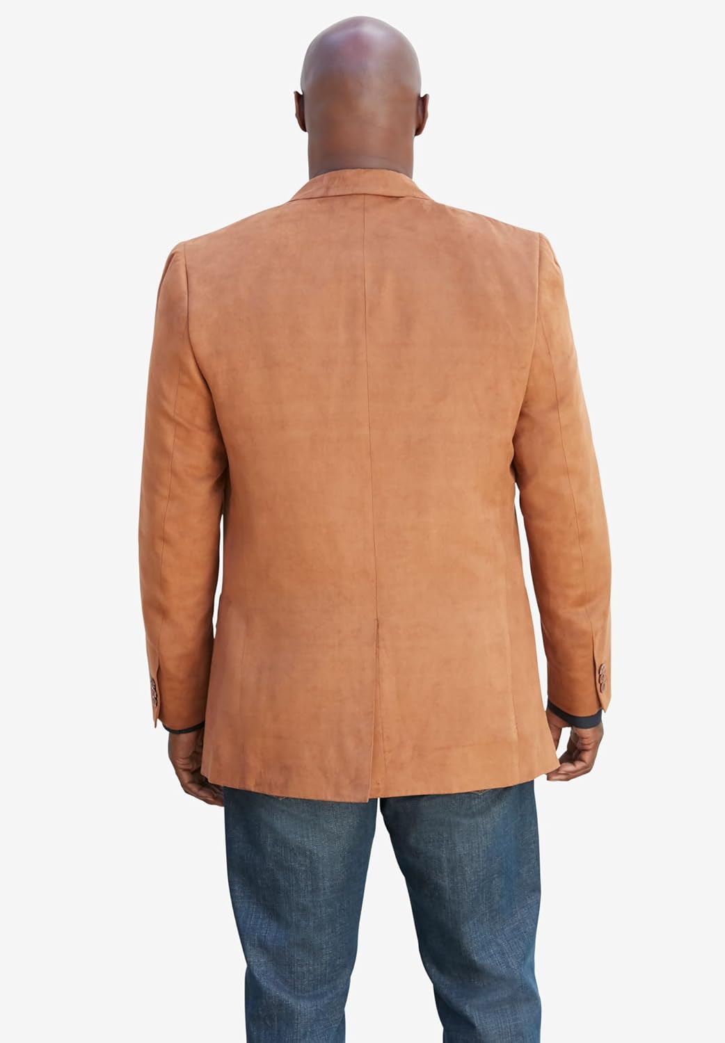KingSize Mens Big ampamp Tall Suede BlazerCognac