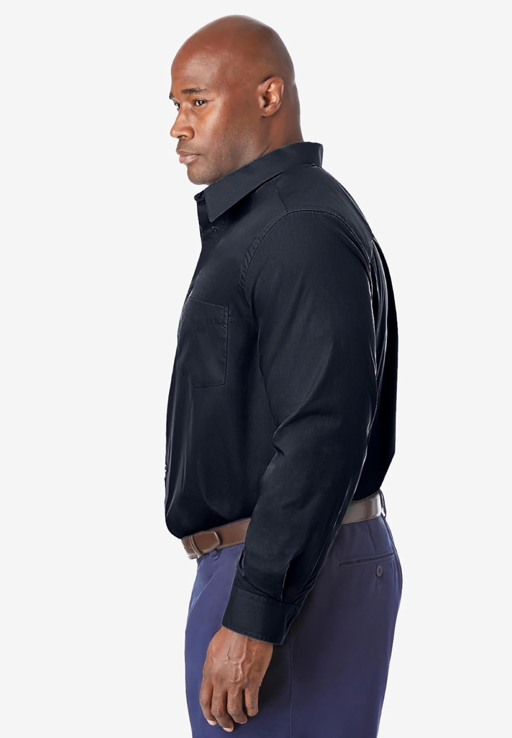 KingSize Mens Big ampamp Tall Tall WrinkleFree LongSleeve Dress ShirtBlack